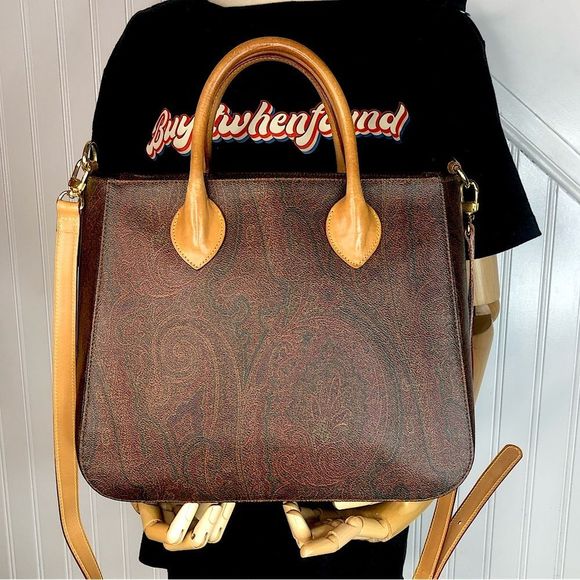 ETRO Milano Red Paisley Top Zipper Crossbody Shoulder Bag Stunning Condition - Picture 4 of 16